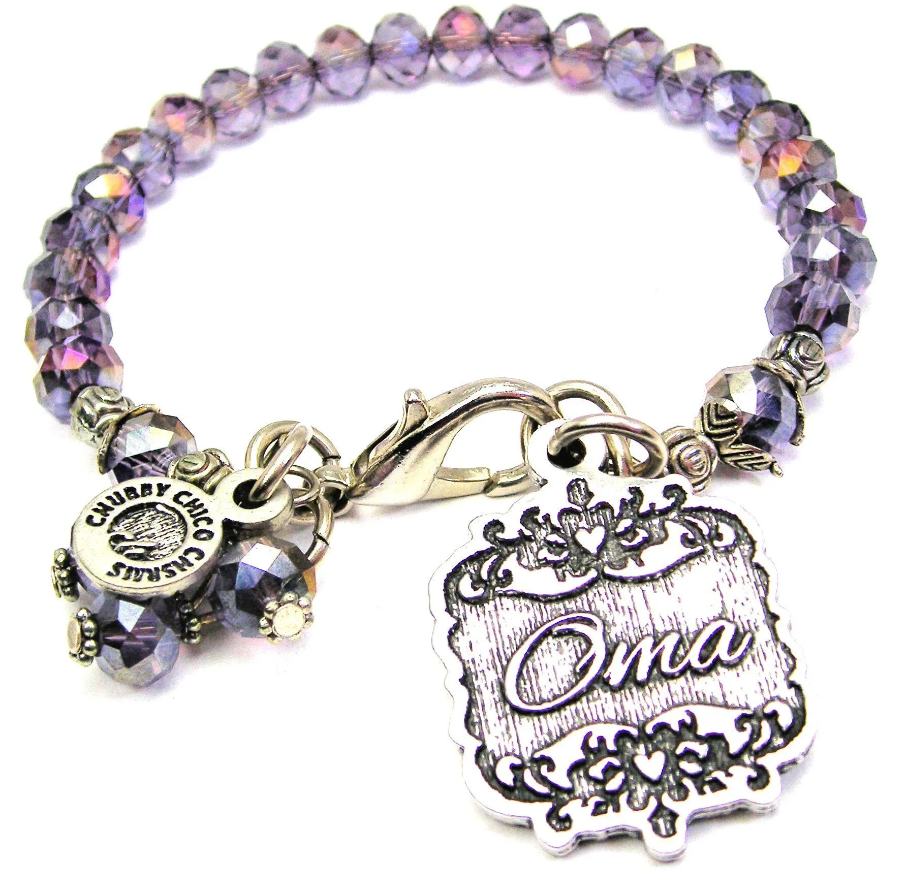 Oma Victorian Scroll Splash Of Color Crystal Bracelet