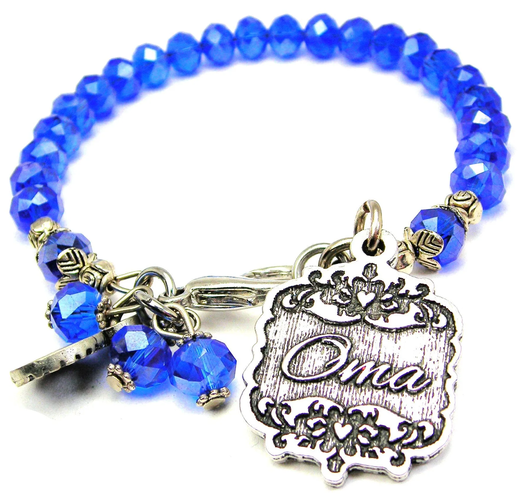 Oma Victorian Scroll Splash Of Color Crystal Bracelet