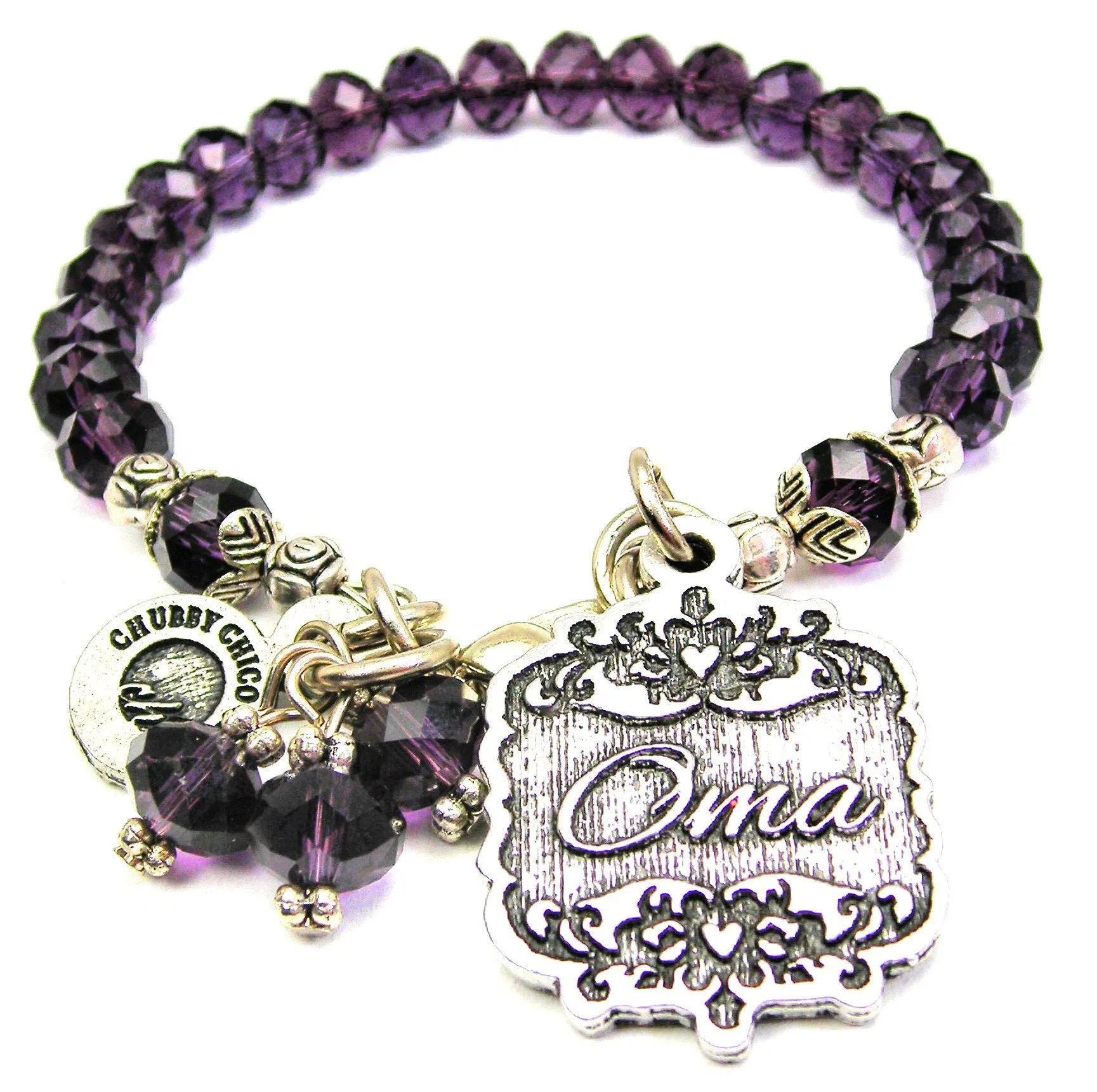 Oma Victorian Scroll Splash Of Color Crystal Bracelet