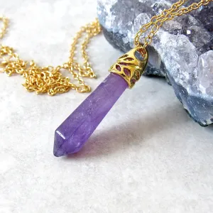 (On Sale!) Amethyst Stone Necklaces