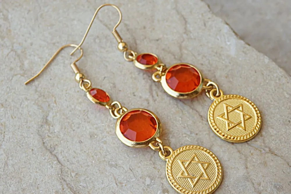 Orange Dangle Earrings