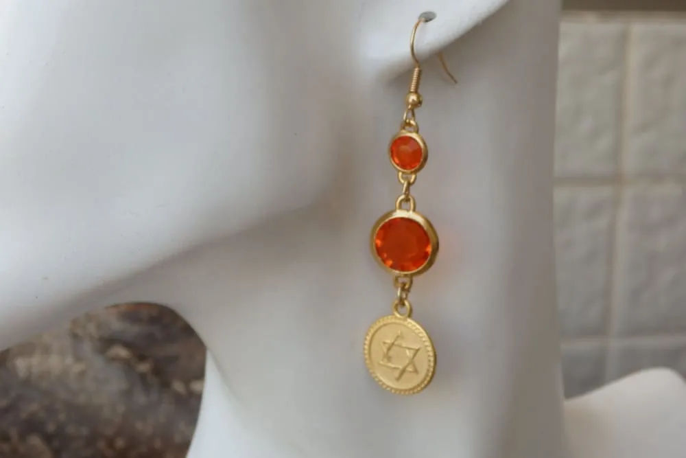 Orange Dangle Earrings