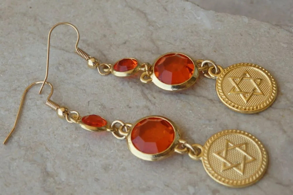 Orange Dangle Earrings