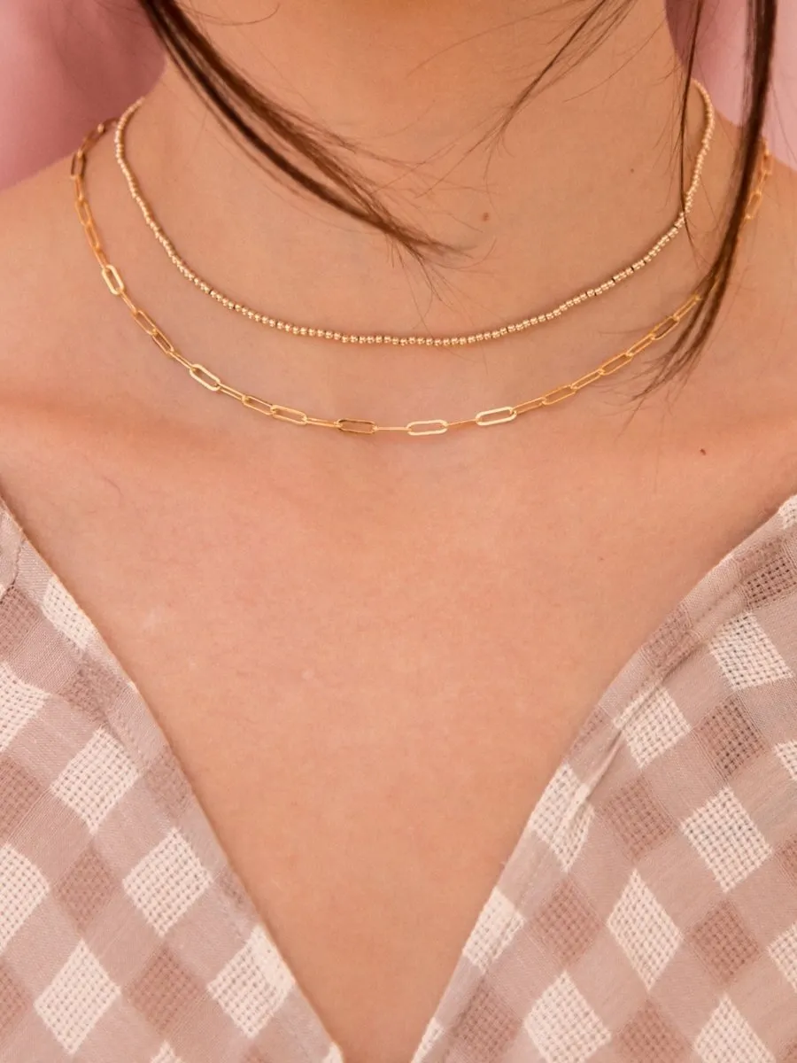 Paperclip 'M' Chain Necklace