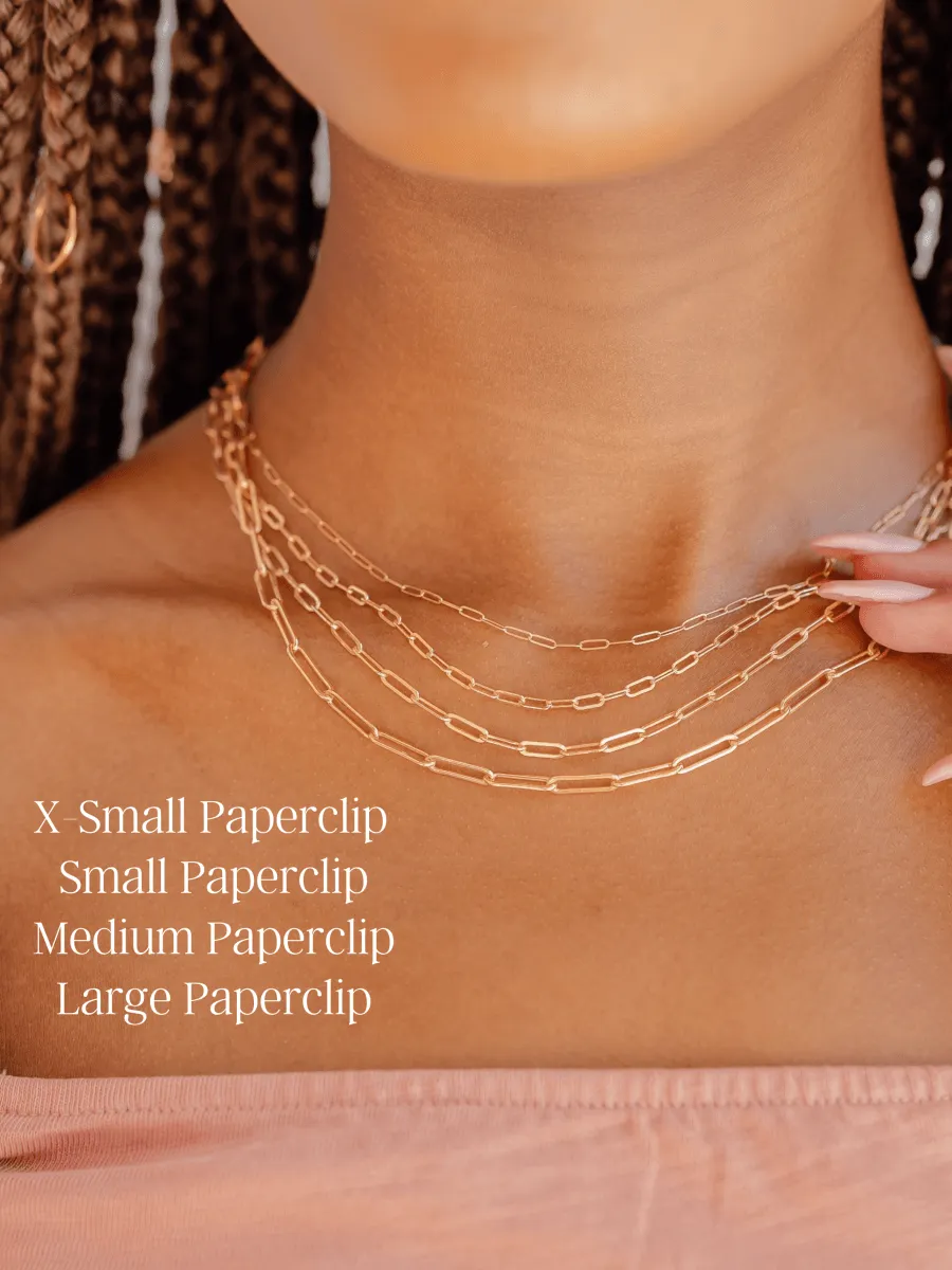 Paperclip 'M' Chain Necklace