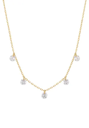 Persée Paris 18K Yellow Gold Danaé 5 Diamond Necklace | Choose Gold