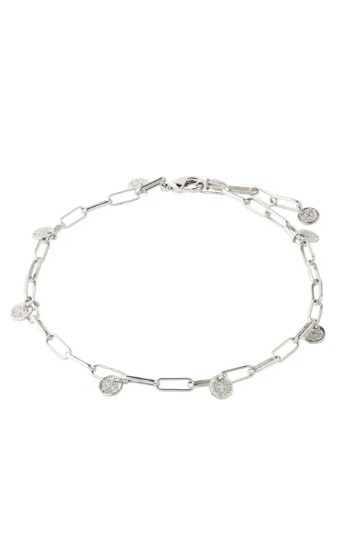 Pilgrim River Ankle Chain, silver