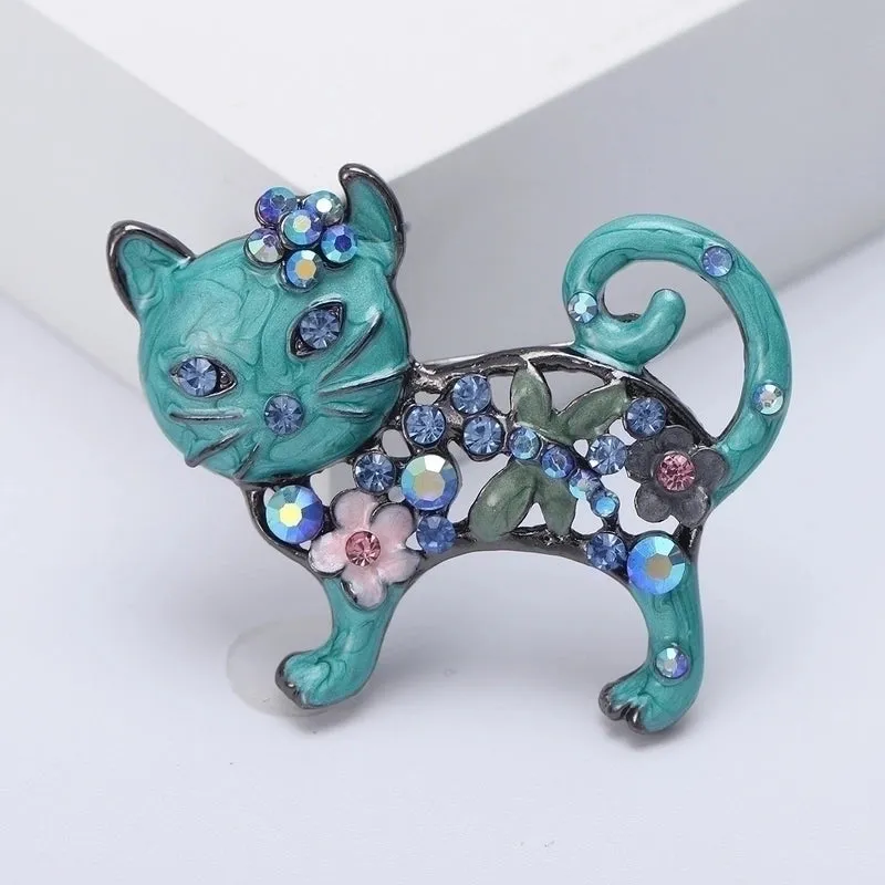 Pin Animal Alloy Enamel Plating Inlay Artificial Diamond Women's Brooches