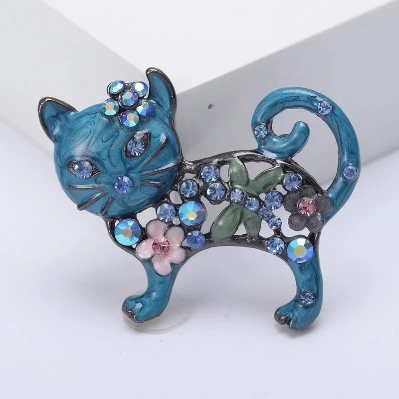 Pin Animal Alloy Enamel Plating Inlay Artificial Diamond Women's Brooches