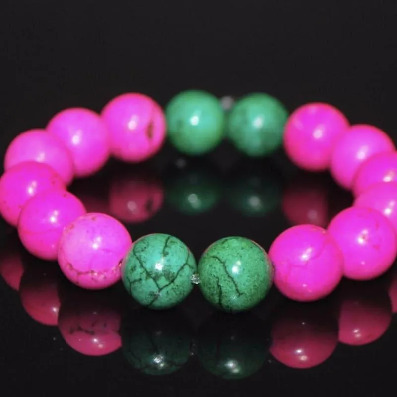 Pink and Green Turquiose Bracelets