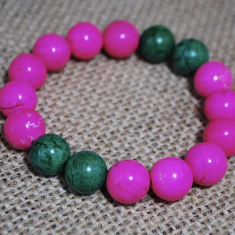 Pink and Green Turquiose Bracelets