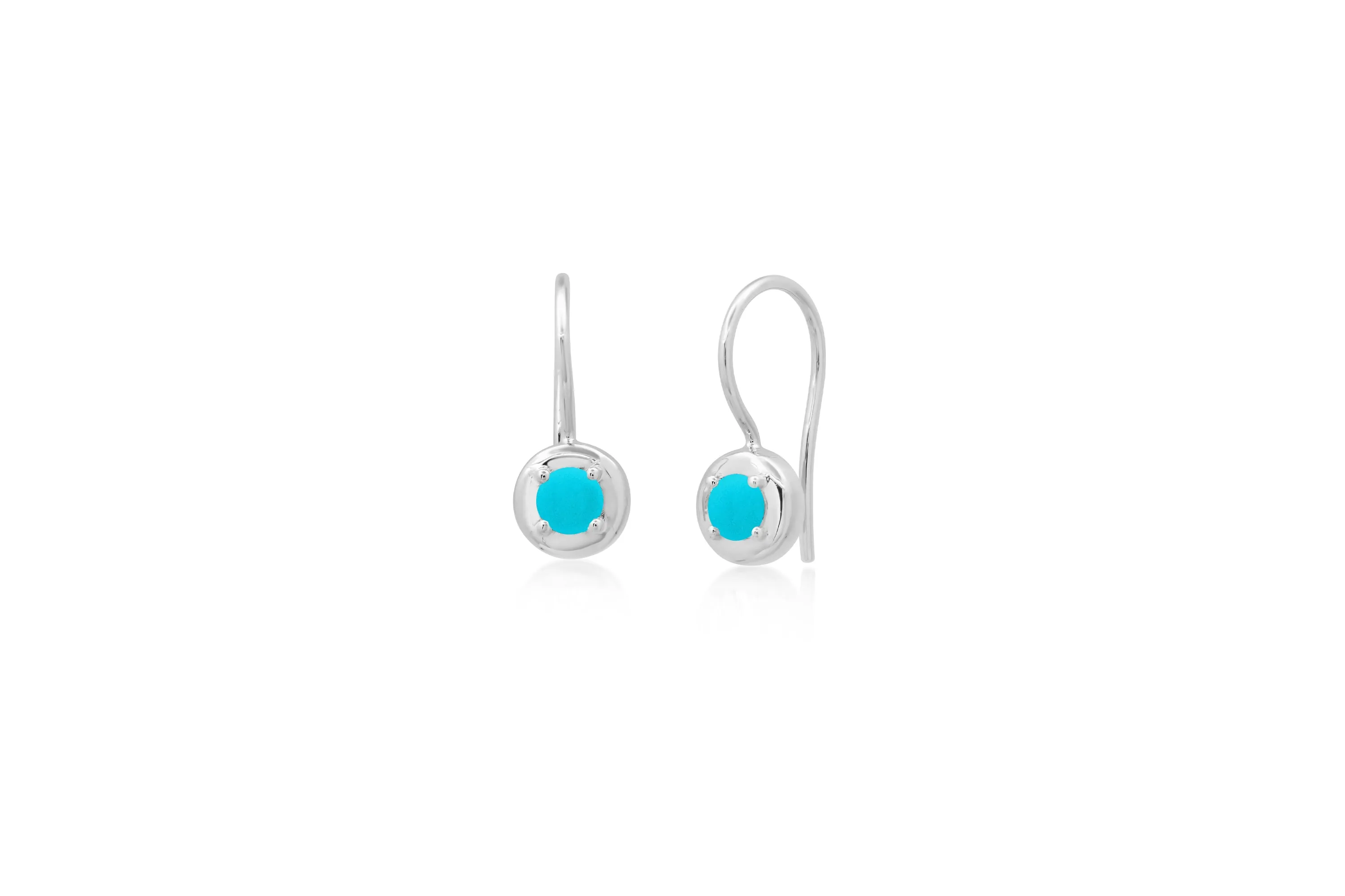 Round Turquoise Cloud Drop Earrings