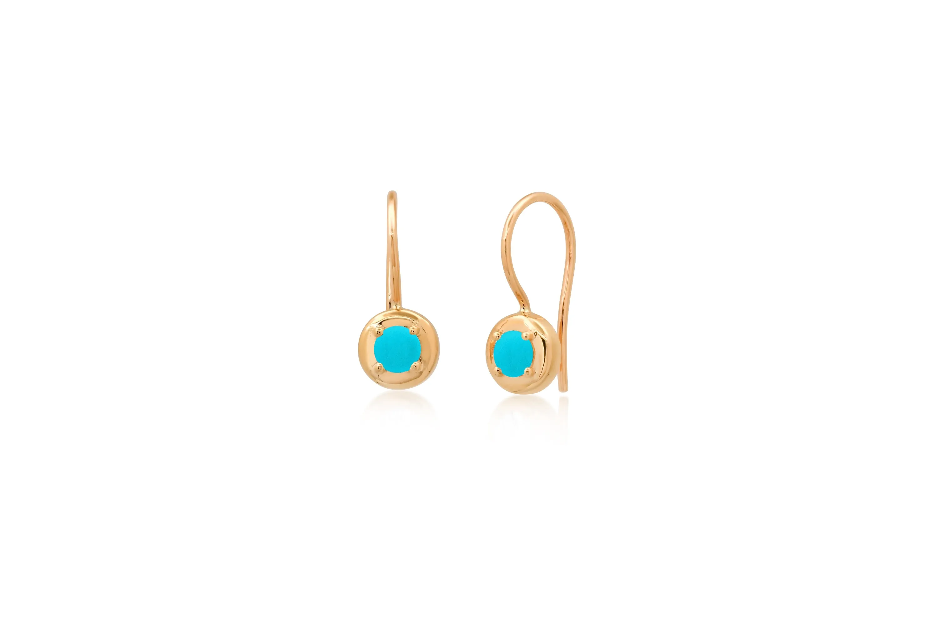 Round Turquoise Cloud Drop Earrings