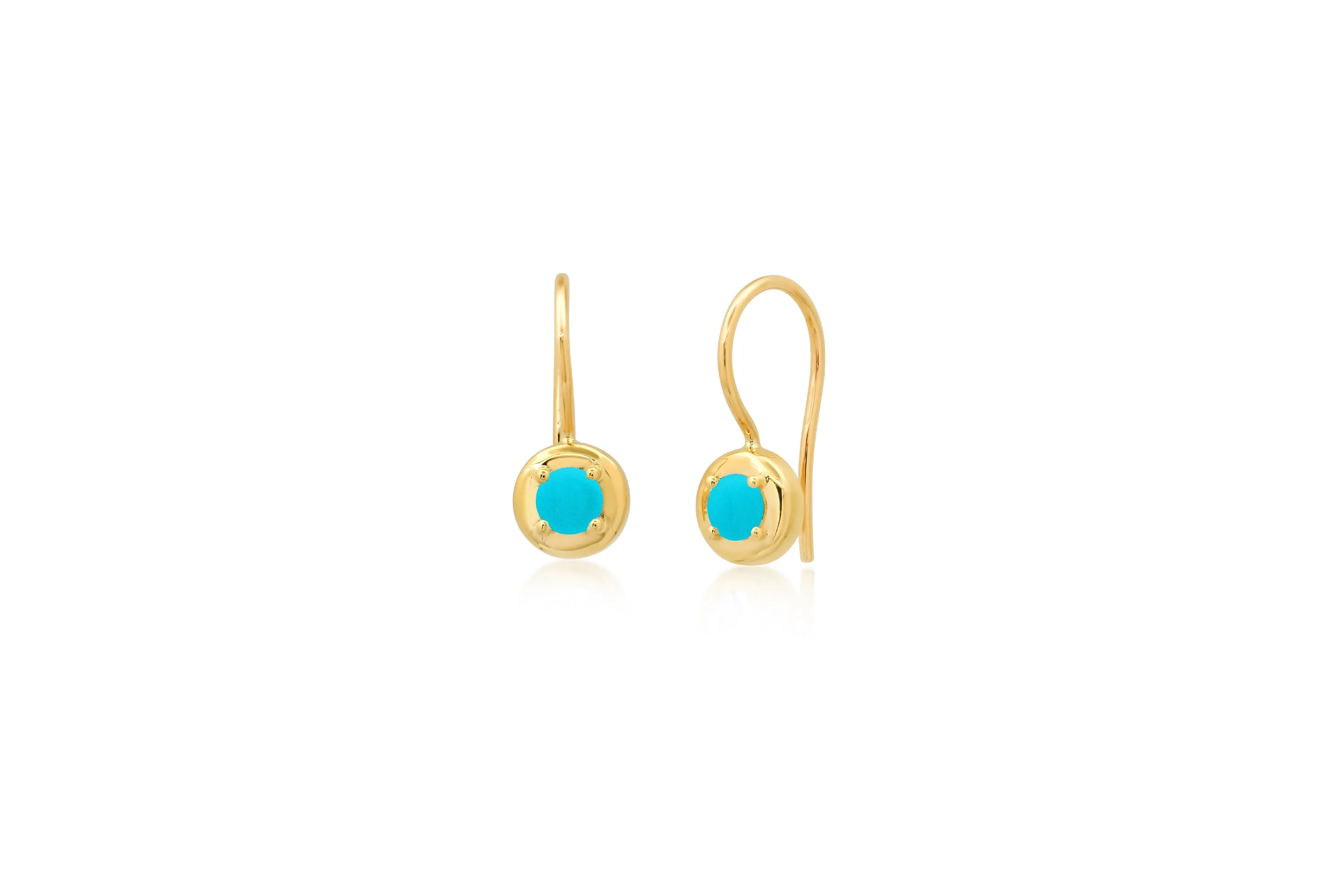 Round Turquoise Cloud Drop Earrings