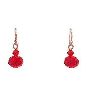 Short Earrings - Translucent Red Crystal