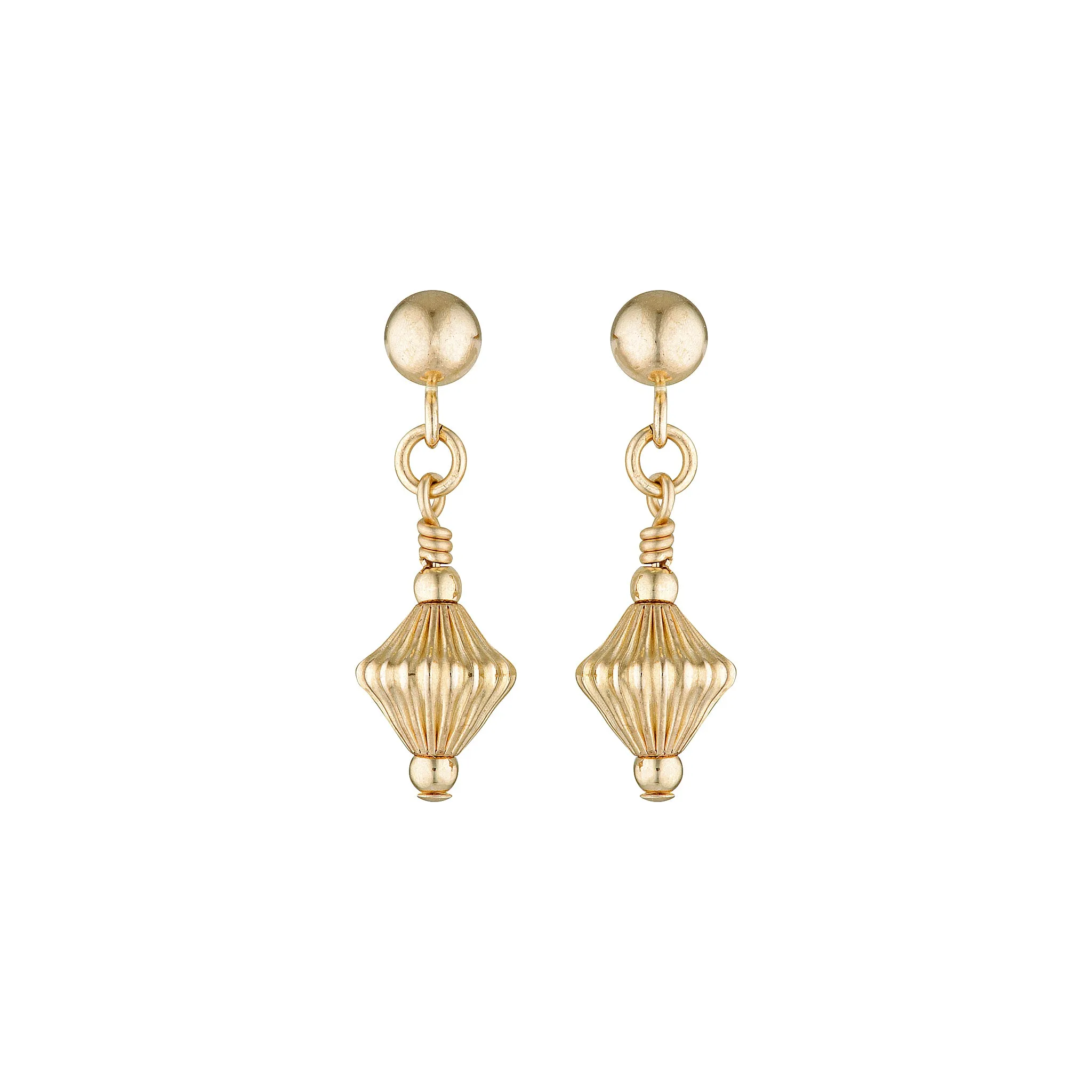 Sia Stud Earrings - Gold Bead