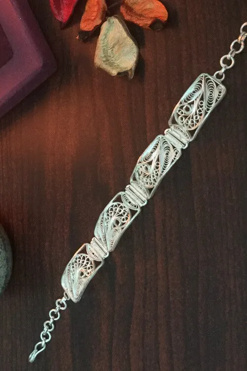 Silver Linings "Paisley" Silver Filigree Handmade Bracelet