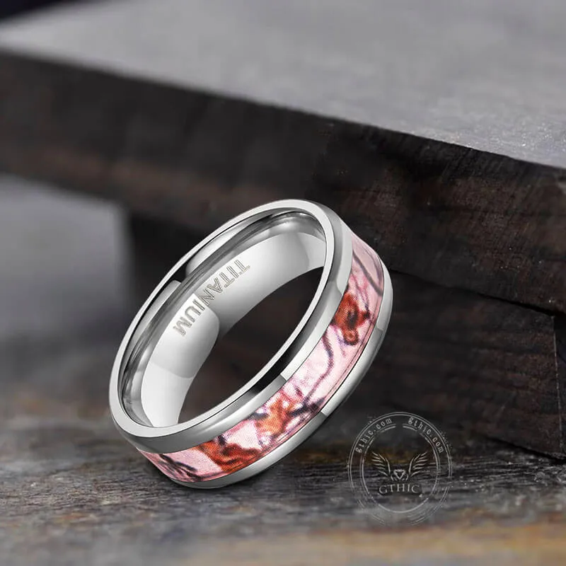 Simple Camo Titanium Wedding Ring