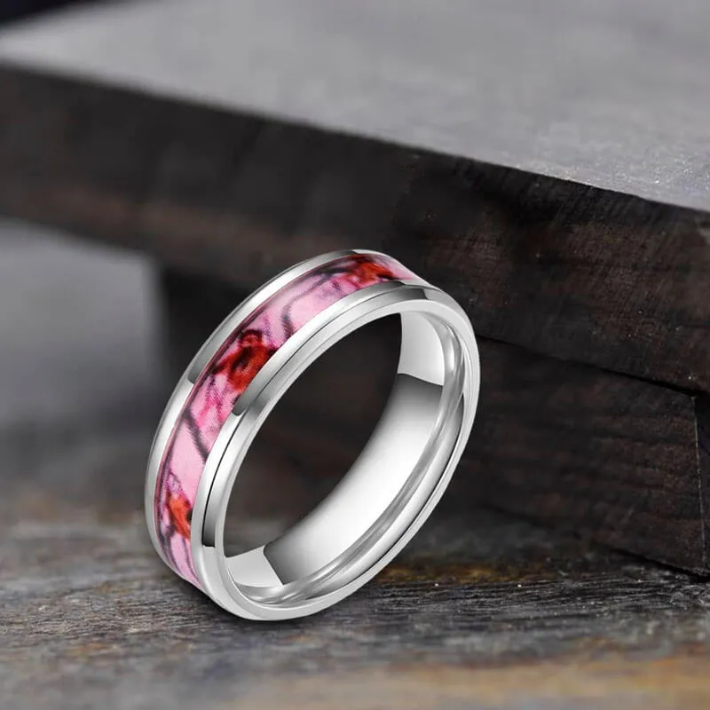 Simple Camo Titanium Wedding Ring