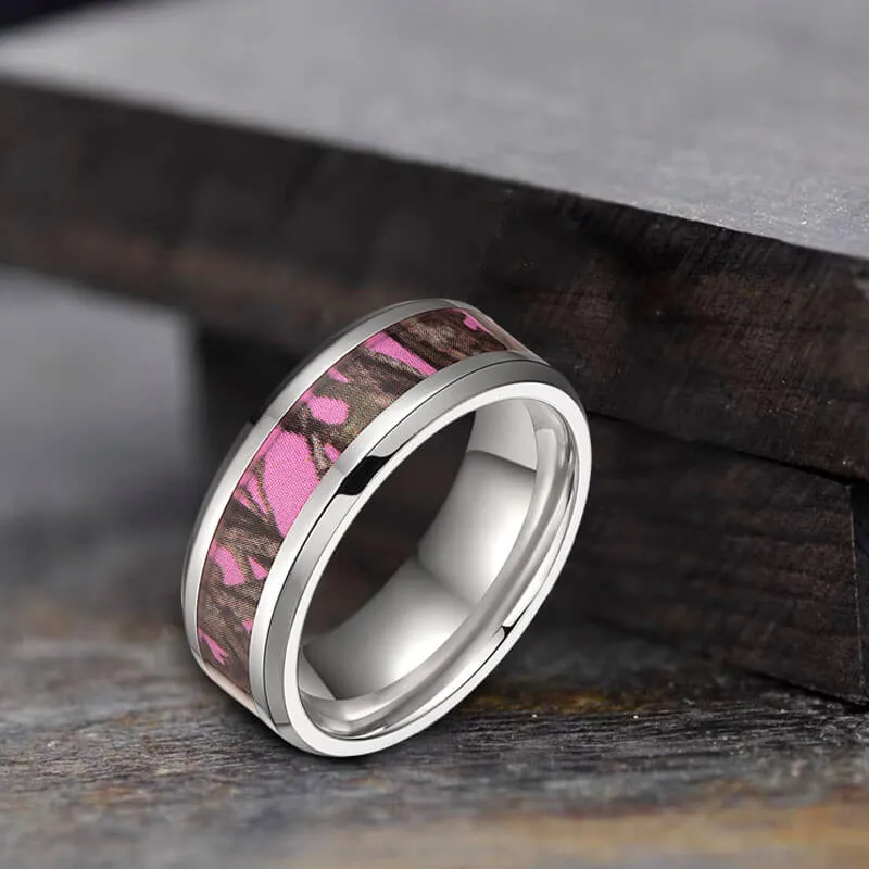 Simple Camo Titanium Wedding Ring