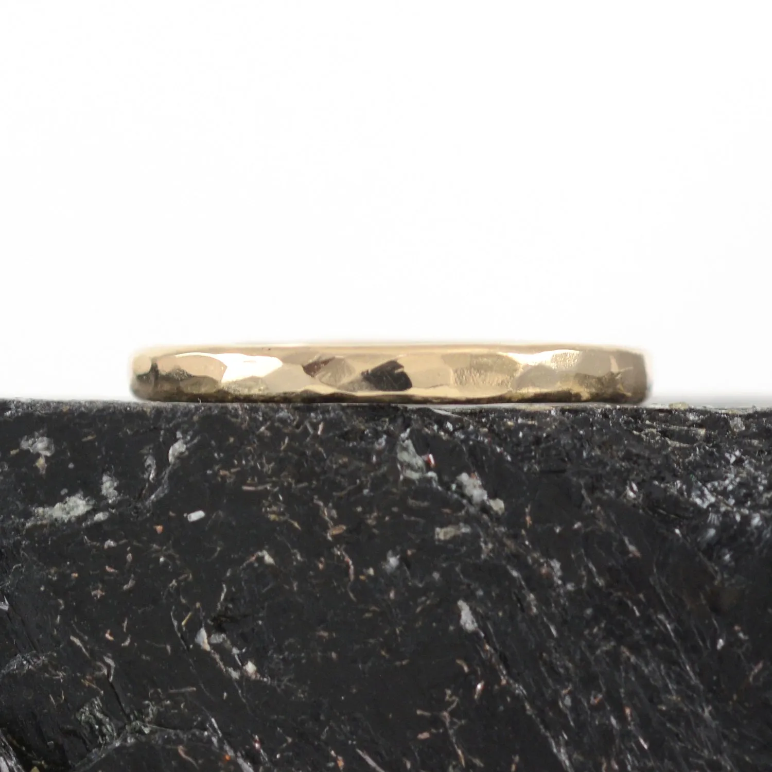 Simple Hammered Ring in Yellow Gold - Made to order