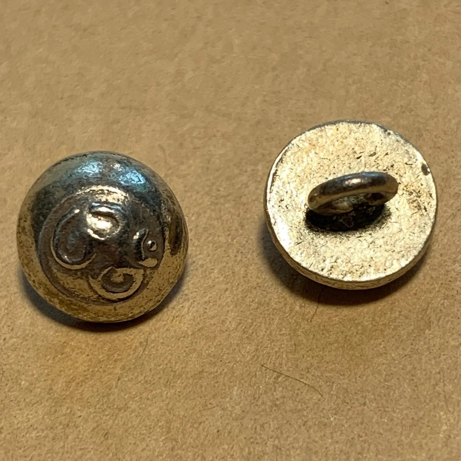 Small Sterling Buttons with Om, Thailand