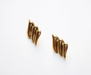 Statement Ripple Rhombus Earrings - Gold