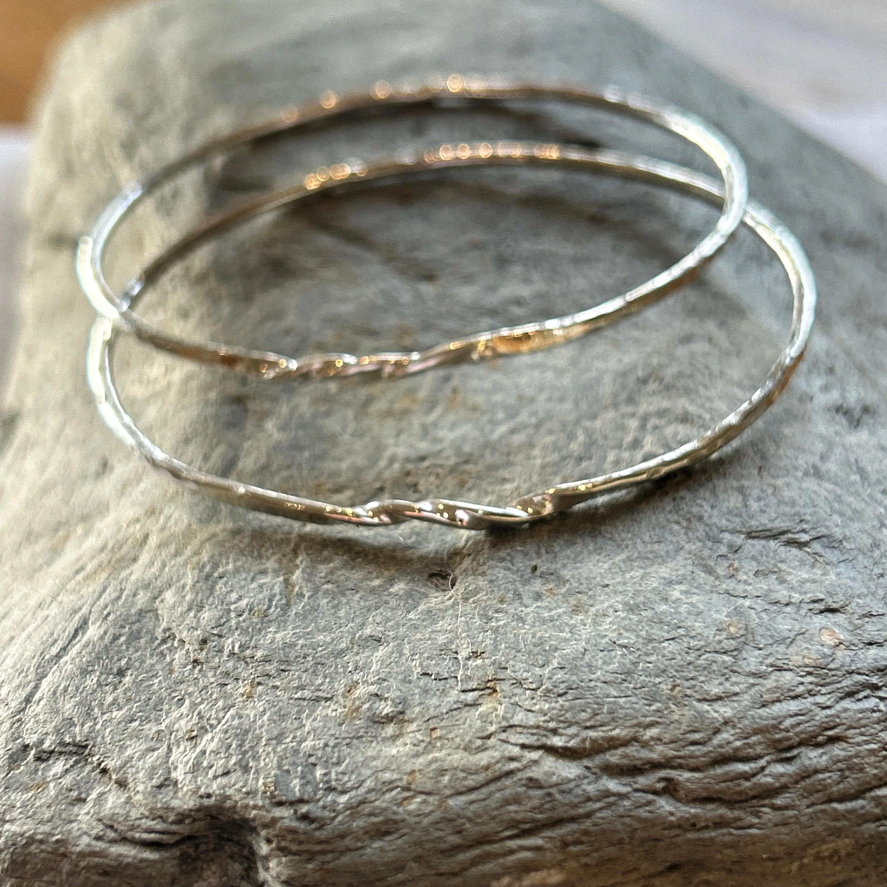 Sterling Silver Bangle With a Twist