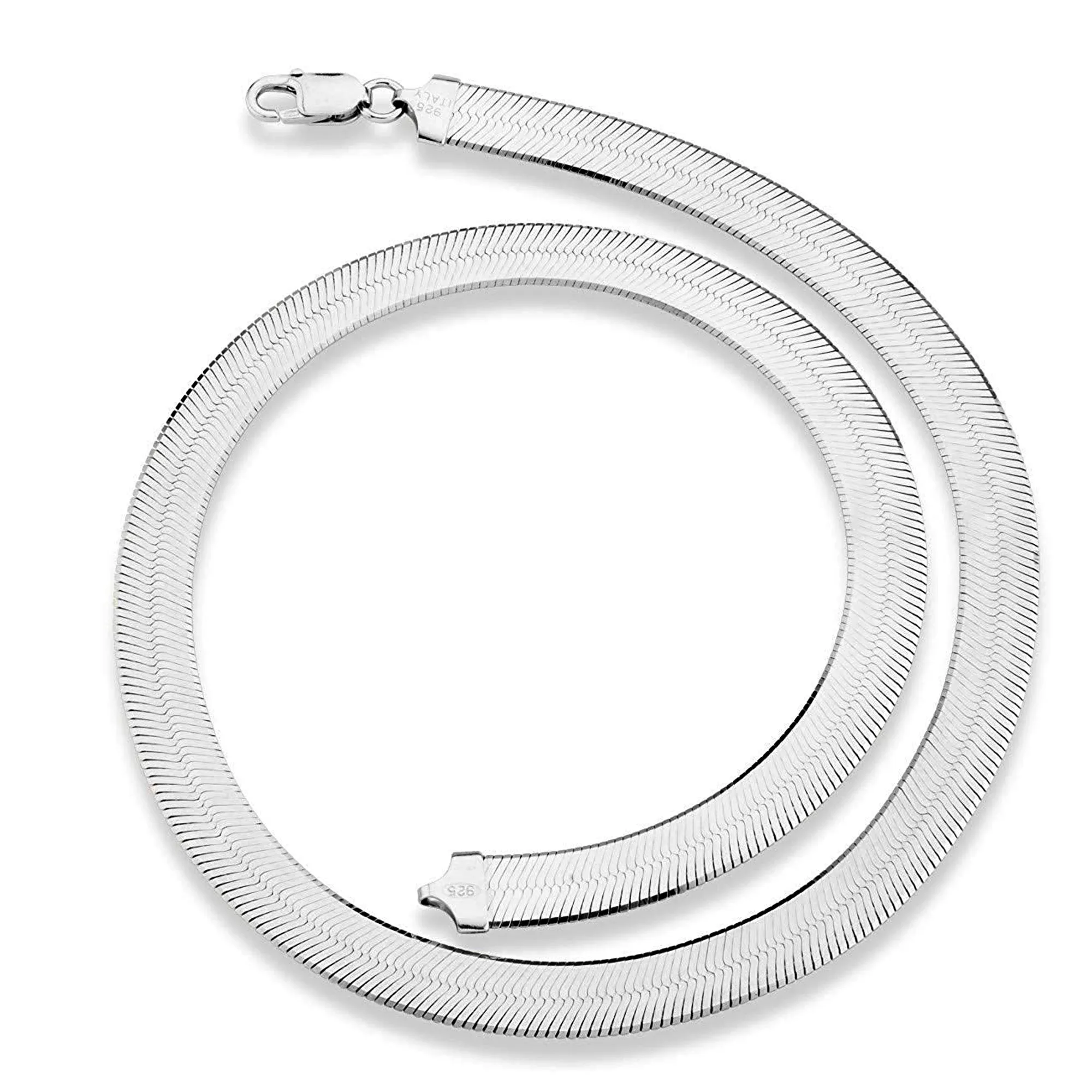 Sterling Silver Imperial Herringbone Chain Necklace, 5.4mm