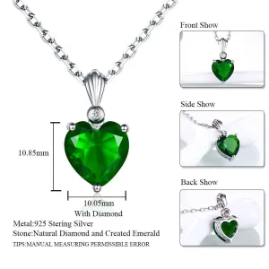 Sterling Silver Necklace Sapphire Pendant Ruby jewelry heart for women