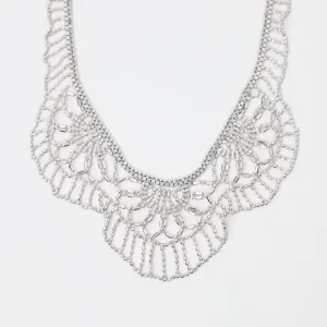 Sterling Triple Floral Lace Necklace