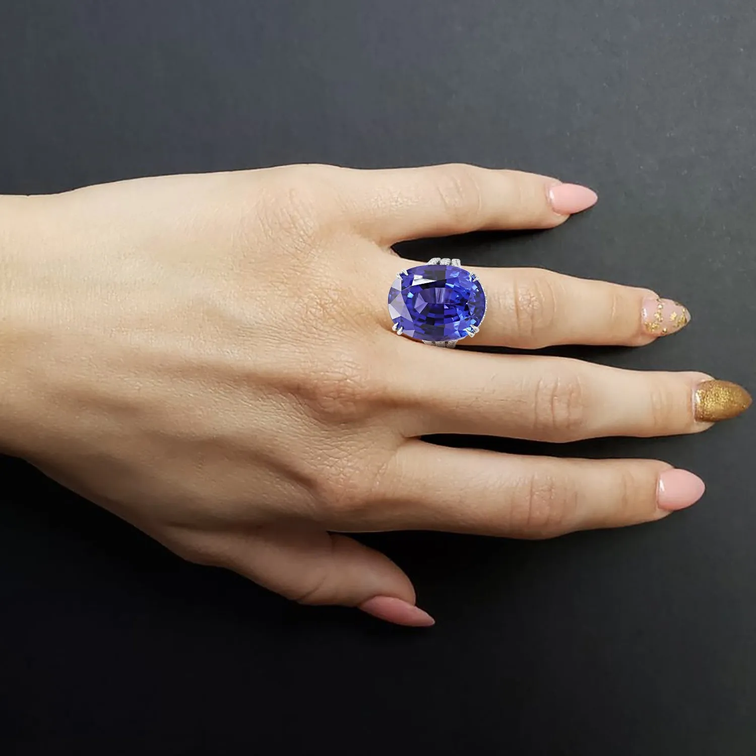 Tanzanite and Diamond Ring