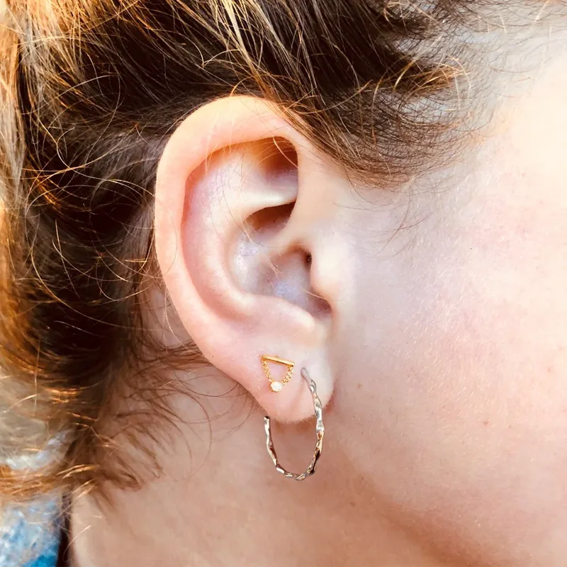 Textured Gold Hoop Earrings