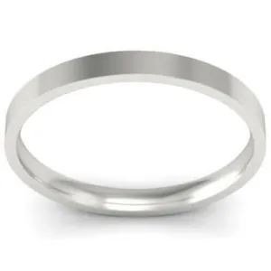 Thin Simple Platinum Wedding Ring 2mm