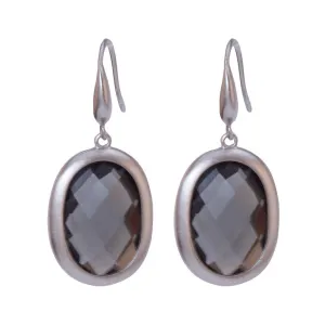 Trisha Silver and Grey Stone Earrings