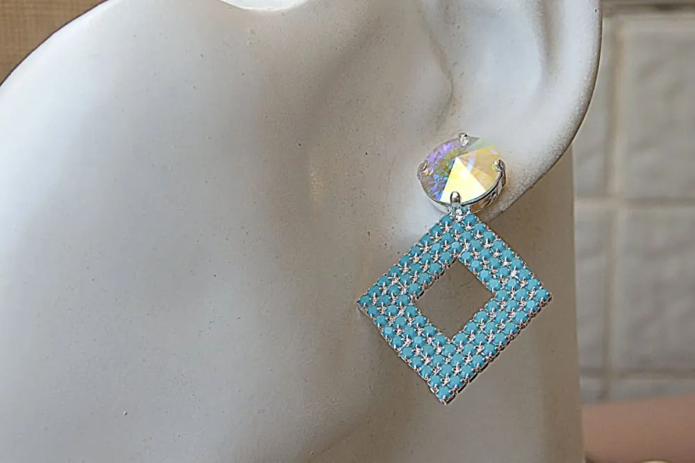 Turquoise Rhombus Earrings