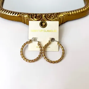 Twisted Rope Hoops in Gold