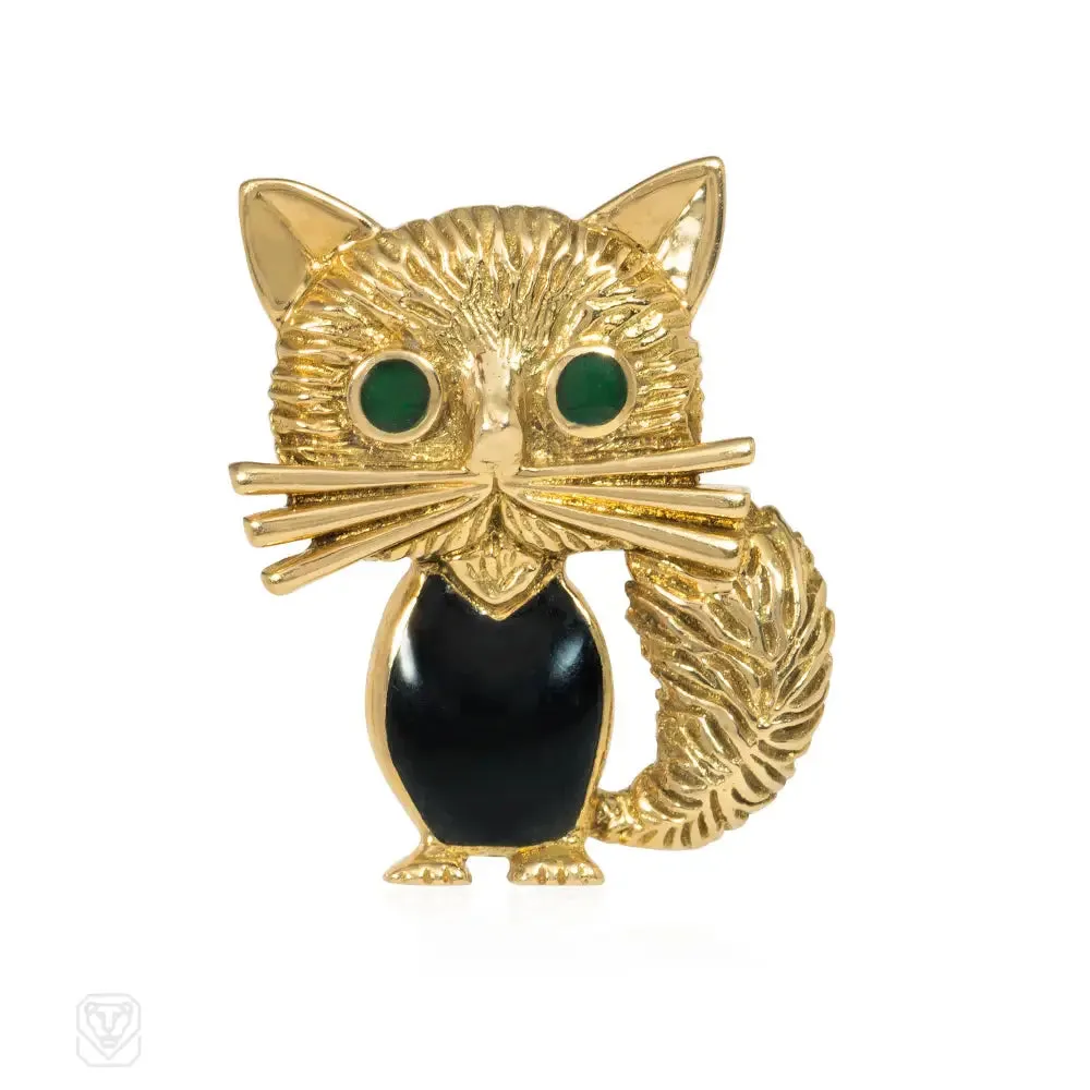 VCA mid-century cat pin