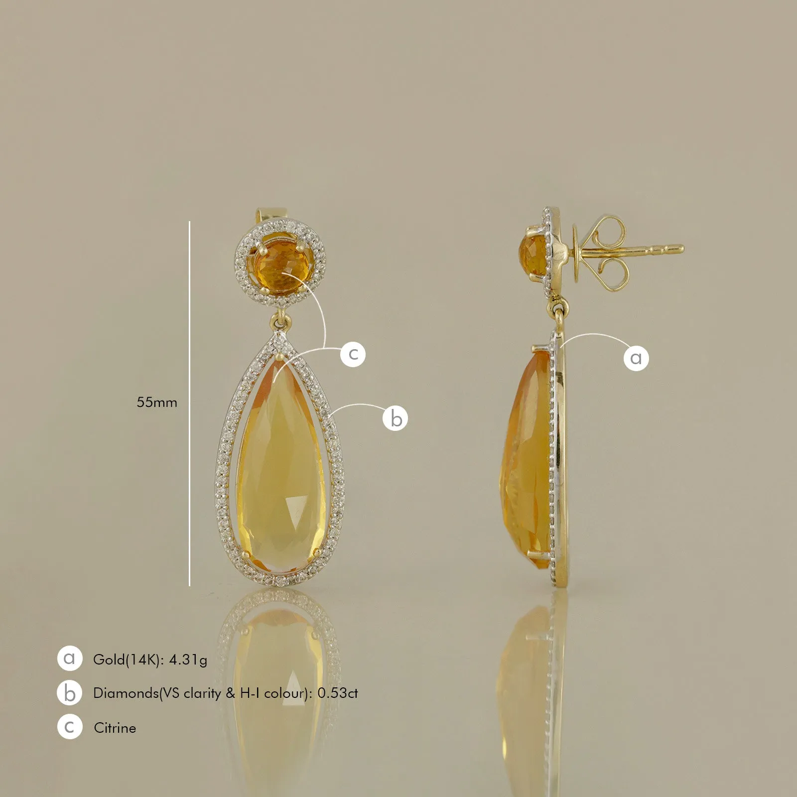 Venus Citrine Earrings