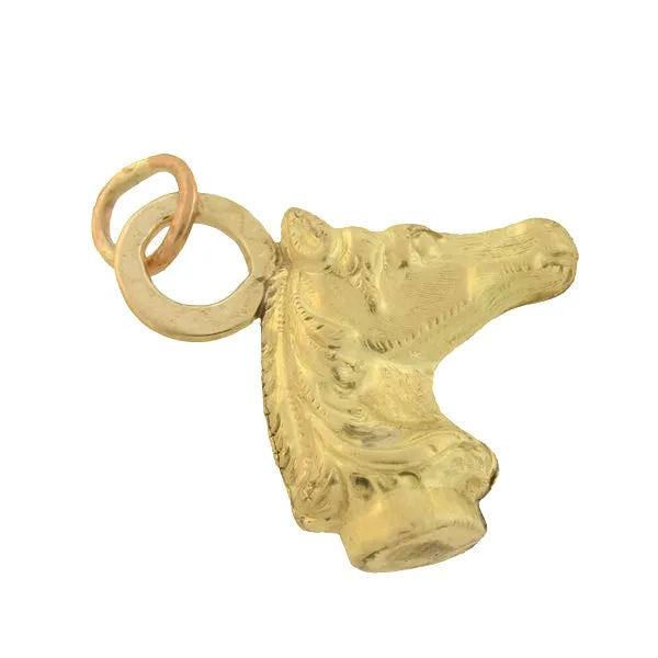 Victorian Petite 14kt Horse Head Fob/Charm