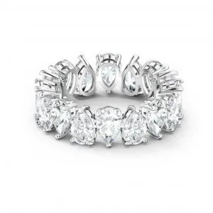 Vittore Pear White Rhodium Plated Ring