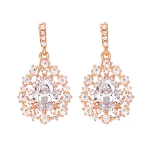 Wedding CZ Teardrop Crystal Dangle Earrings