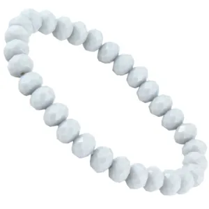 White Crystal Beaded Stretch Bracelet