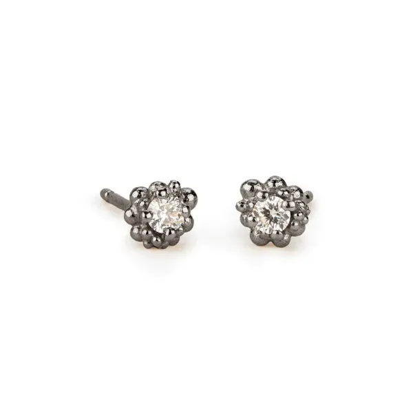 White Gold & Diamond Cluster Studs