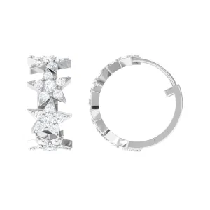 Zircon Star Celestial Hoop Earrings